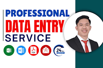 do excel data entry, web research, email list, copy paste, linkedin leads