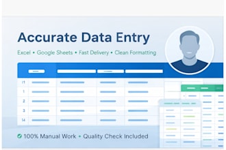 do accurate data entry, web research and excel data cleanup