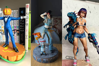 3d print and paint miniature anime figure 3d figurine tabletop model resin print
