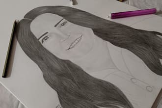 draw pencil or charcoal portrait from you photo