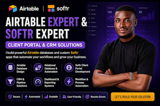 be a airtable expert, airtable database, softr expert, client portal