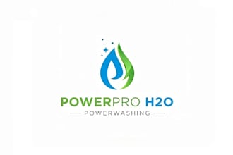 design clean house, pressure washing, janitorial or commercial cleaning logo