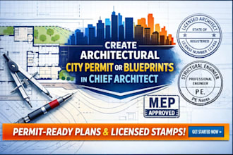 create architectural city permit or blueprints in chief architect