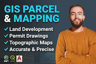 gis parcel, topographic mapping for land development and permit drawing