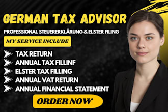 handle german annual tax return, annual vat filling, annual financial statement