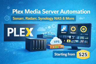 setup plex media server automation, sonarr, radarr, synology nas and ubuntu, vps