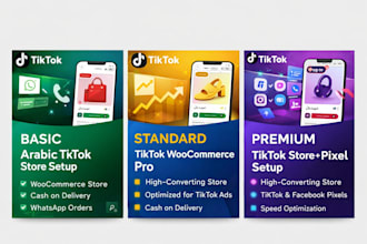design high converting arabic woocommerce store for tiktok ads