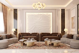 do architectural modern drawing and living room 3d design