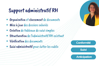provide administrative and HR support in french