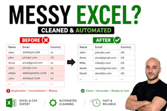 clean and automate your messy excel or CSV data