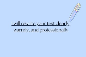 rewrite your text to sound clear warm and professional
