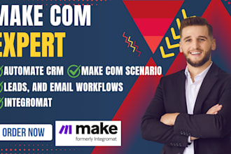 automate CRM, leads, and email workflows using make com scenario integromat
