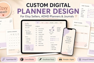 design custom etsy adhd digital planner hyperlinked planner for ipad goodnotes