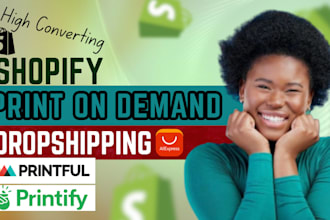 do print on demand shopify store, shopify dropshippping store printful, printify