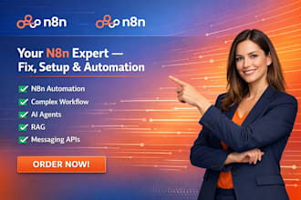 set up fix n8n automation, n8n ai agent, n8n rag, telegram, whatsapp API, twilio