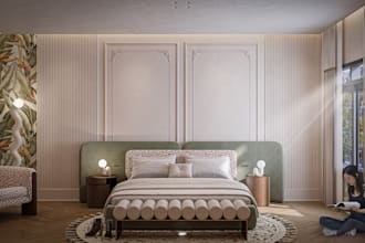 create hyper realistic 3d interior renders for your bedroom