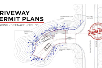 create driveway permit grading drainage site plan using autocad civil 3d