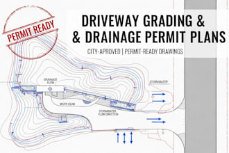design driveway entrance access road permit plan using autocad civil 3d
