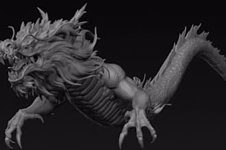 sculpt 3d creature,stl animal model,dragon ready for print,fantasy character,ztl