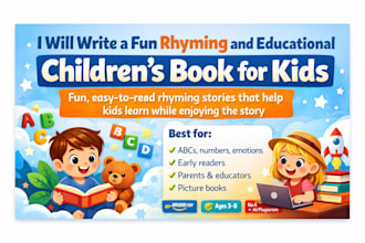 write a fun rhyming and educational children book for kids, design children book
