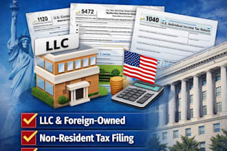 do usa tax return, file form 1120, 5472, 1040, tax return, usa tax filing, llc
