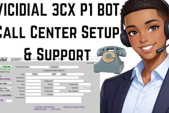setup vicidial 3cx pbx p1 bot call center