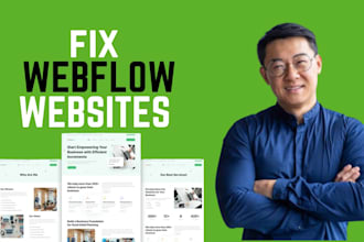customize, fix, edit, or redesign webflow website template and content