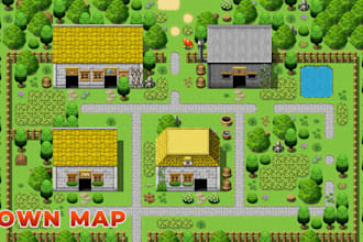 create 2d top down pixel art tileset, tilemap, game environment, and rpg assets