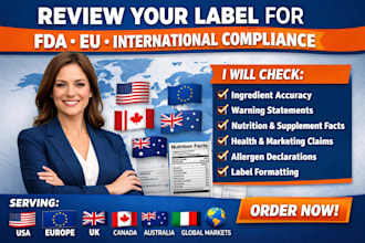 review your label for fda, eu, and international compliance