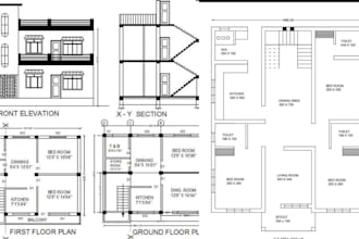 do professional 2d architectural floor plans drafted in autodesk
