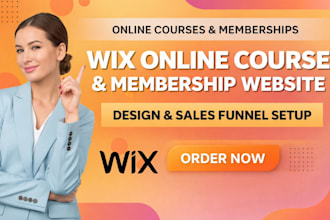design or redesign wix online course and membership website with sales funnel