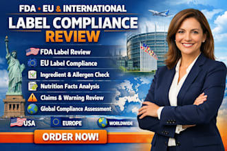 review your label for fda, eu, and international compliance