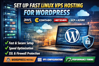 set up fast linux vps hosting for wordpress on AWS, contabo, hetzner, azure gcp