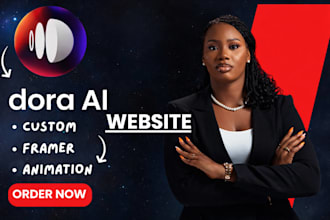 design dora 3d website dora landing page , framer animation