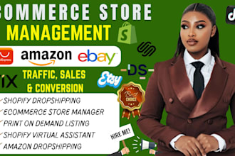 do ecommerce store setup, ebay, tiktok shop, amazon, shopify store manager