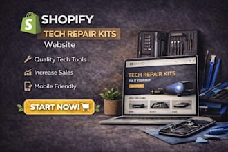 design a high converting shopify website for tech repair kits and tools store