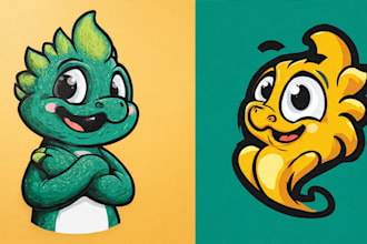 draw a mascot character and cartoon logo