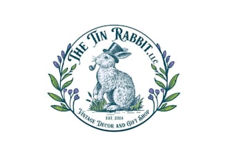 design classy bunny looks cute realistic logo