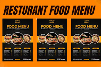 design professional restaurant business food menu create flyer poster leaflet