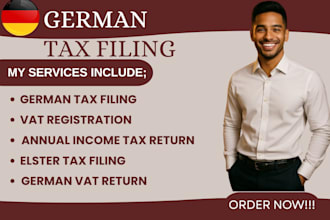 be your german tax expert for elster filing, vat, income and corporate tax
