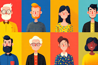 create flat design character illustrations vector