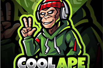 do premium vintage monkey esport mascot logo t shirt design
