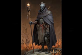 paint your dark fantasy dnd character illustration