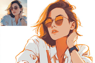 draw cartoon vector portrait illustration from your photo