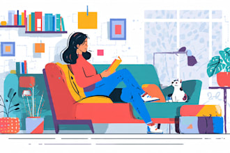 create a unique flat vector illustration