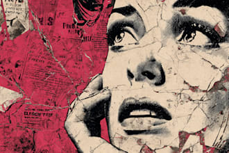 create distressed vintage retro comic art for tshirts,