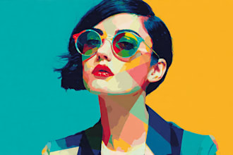 draw a portrait in pop art style
