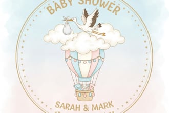 design a cute and elegant baby shower logo for your event