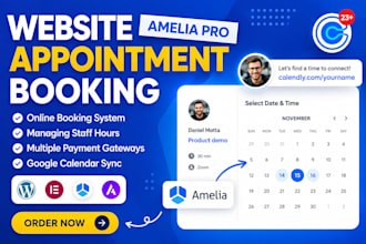 install licensed amelia booking plugin for your site or complete booking site