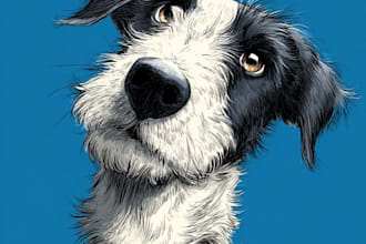 draw a caricature of your dog cat or other pet